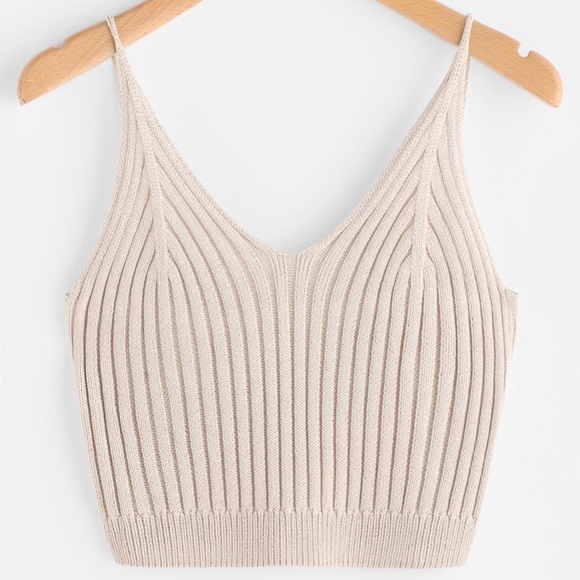 SHEIN Tops - Rib Knit Crop Cami Top